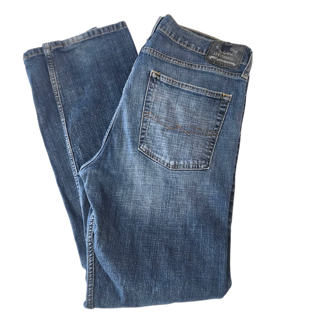 Signature Levi Strauss Slim Straight Jeans Mens‎ Blue Denim Pants W36 L34